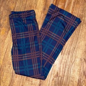 High waisted plaid pants